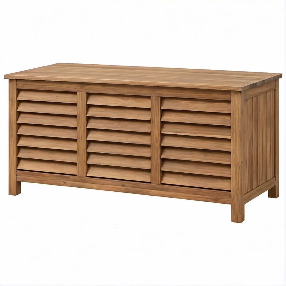 Teakholz-Schrank in Naturbraun, 120 x 45 x 75 cm