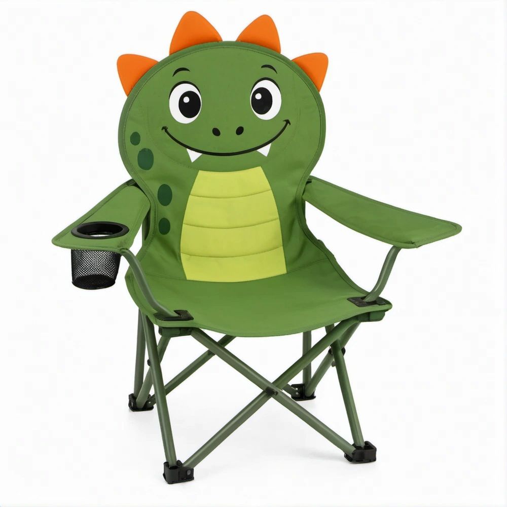 Kinder-Faltstuhl Dinosaurier Grün/Gelb/Orange, 50 x 35 x 70 cm